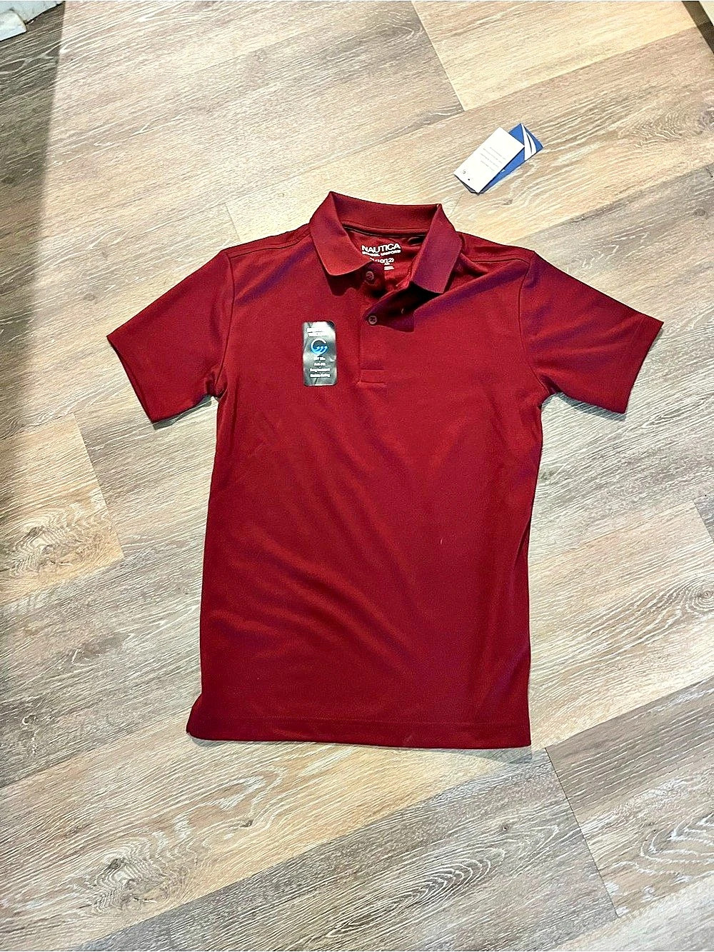 Nautica School Uniform Performance Polo Burgundy Medium